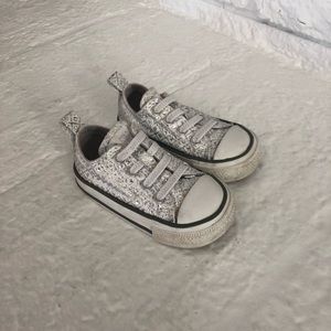 Converse White and Silver Baby /Toddler Size 4